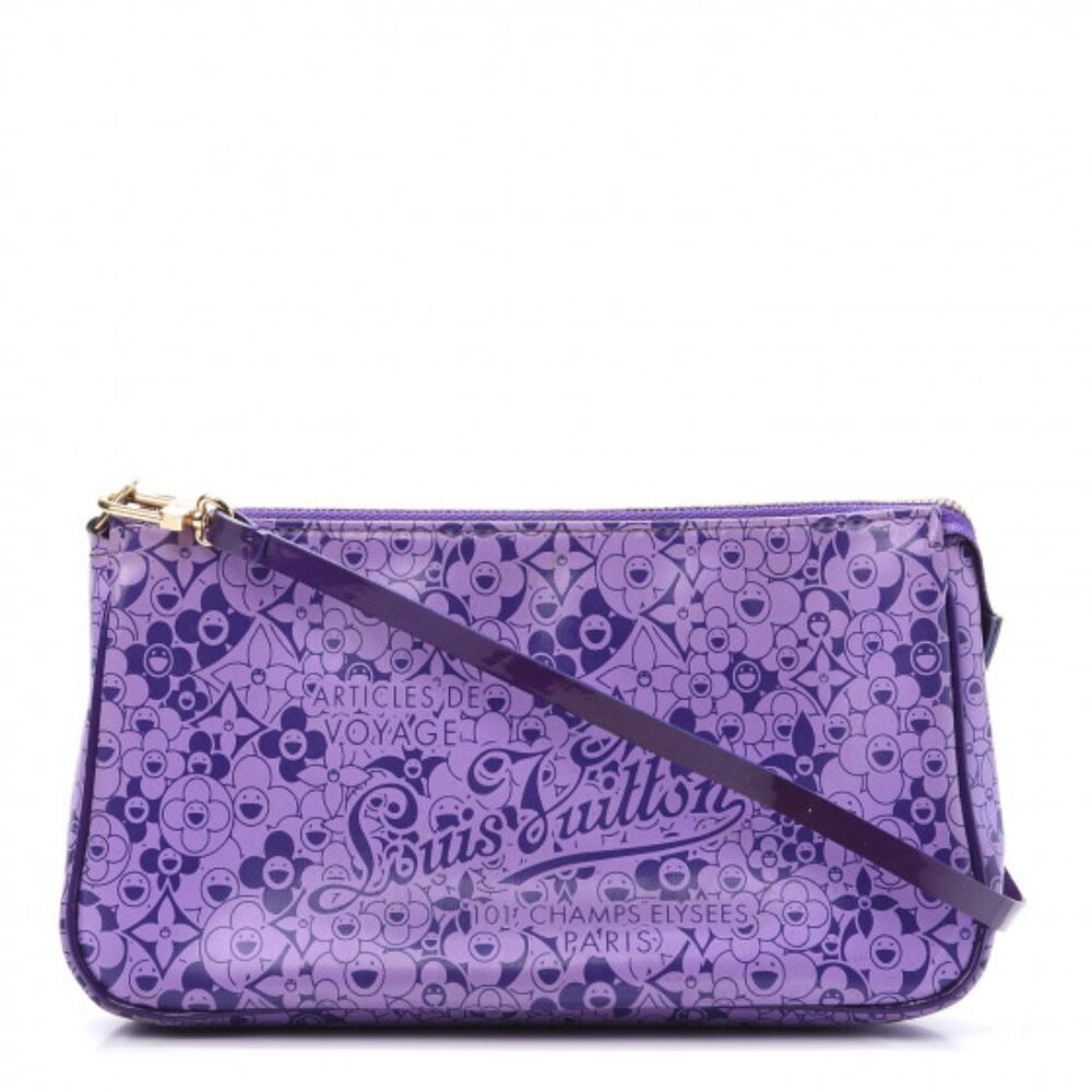 2010-Louis Vuitton Violet Beach Cosmic Blossom Pochette Patent Leather